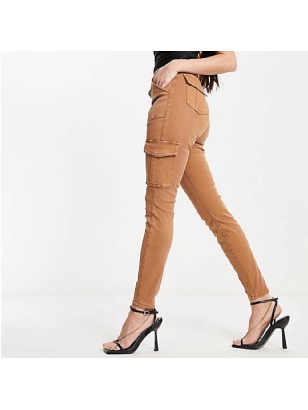 SPANX High-Rise Skinny Cargo Pants in Camel